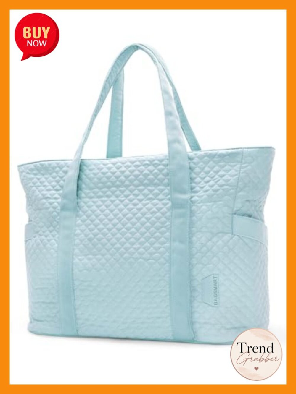 Quilted Puffer Tote Bag for Women, 20L Travel Work Bag with Zipper, Fits 15.6